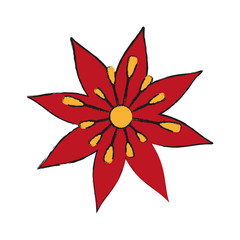 single red flower icon image