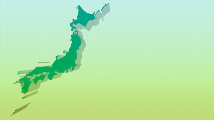 日本地図 立体 背景 コピースペース