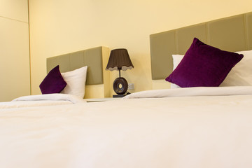 Abstract blur hotel bed room vintage fillter