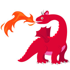 Fire breathing dragon. Vector illustration