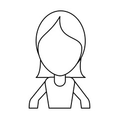 Obraz na płótnie Canvas faceless woman avatar icon image vector illustration design black line