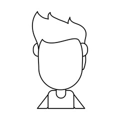 faceless man avatar icon image vector illustration design  black line