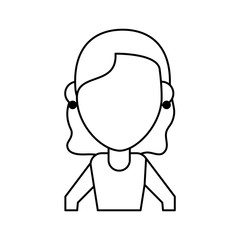 faceless woman avatar icon image vector illustration design  black line