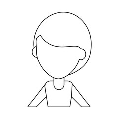 faceless woman avatar icon image vector illustration design  black line
