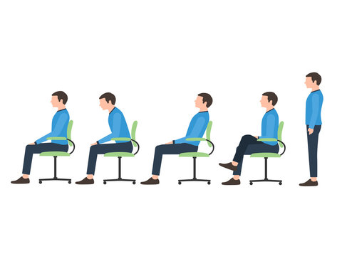 character sit pose flat illustration