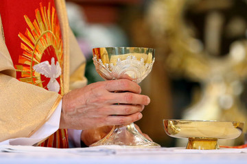 Priest celebrate mass at the church