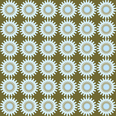 Fototapeta premium Modern vector abstract seamless geometric pattern with stylized flowers in retro scandinavian style.