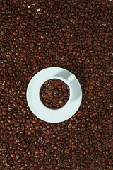 coffee on white background and cup coffee