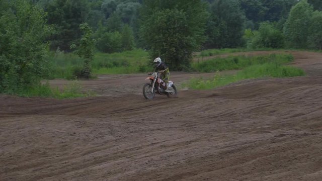 Motorcyclist at the European Championship in motocross in Russia. FHD stock footage slow motion.