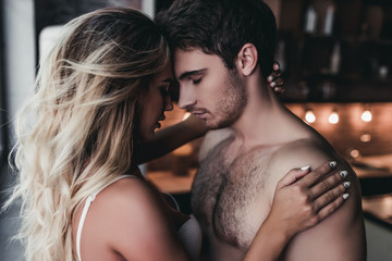 Couple on kitchen