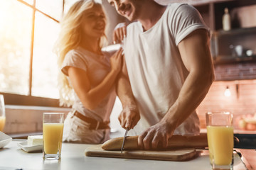 Couple on kitchen