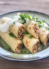 Crepes with tuna