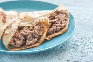 Crepes with tuna