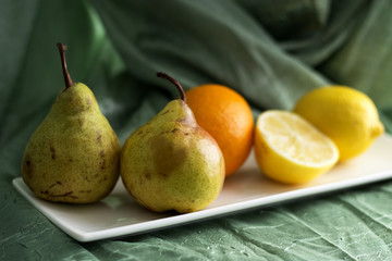 Still life with pears