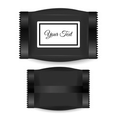 Set of black blank foil packaging vector Illustration eps10