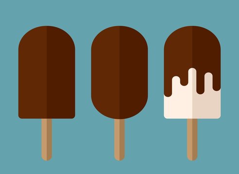 Ice cream and dessert icons. Popsicles. Flat style