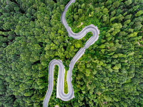 Aerial view of a road