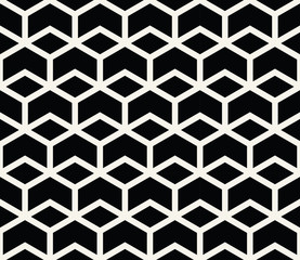 seamless geometric line grid vector hexagon pattern