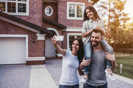 Happy family outdoors