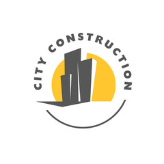 Vector flat simple construction company and architect business studio logo design template isolated.