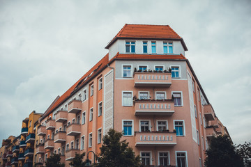 orange corner building in berlin