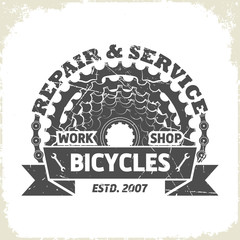 Bicycle monochrome sprocket logo