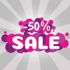 Vector illustration of big sale poster with different elements.