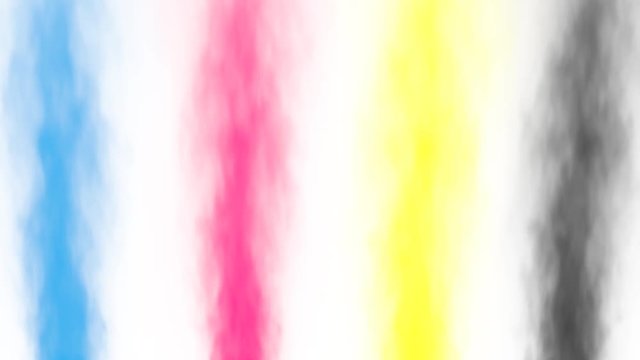 CMYK colored smoke on white background