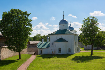 Fototapeta na wymiar St. Nicholas Cathedral, Izborsk fortress, Russia.