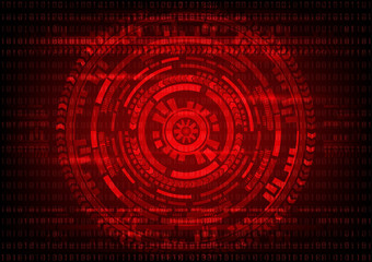Abstract technology Malware Ransomware virus encrypted files on binary code and gear background. Vector illustration cybercrime and cyber security concept.
