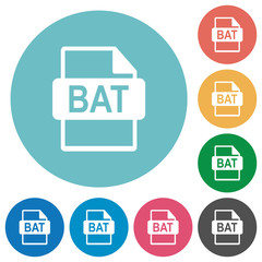 BAT file format flat round icons