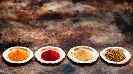 Spices on the old texture and space for text