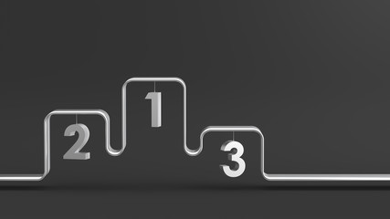 Empty podium on dark background. 3D rendering.
