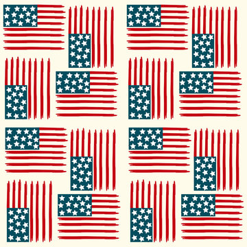 American flag seamless pattern. Vector illustration.