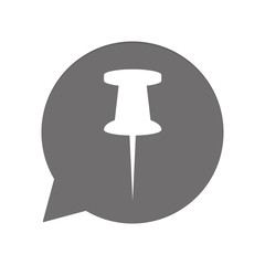 Graue Sprechblase rund - Pin