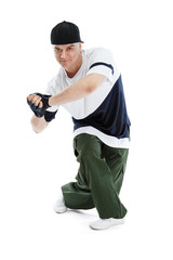 Hip-hop dancer, isolated with clipping pach