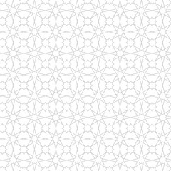 Ramadan Kareem black and white seamless pattern. Vector arabic ornate geometric islamic background