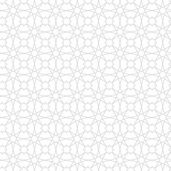 Ramadan Kareem black and white seamless pattern. Vector arabic ornate geometric islamic background