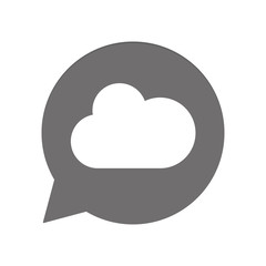 Graue Sprechblase rund - Wolke