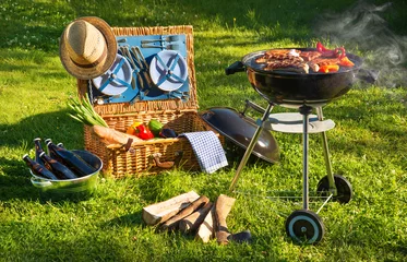 Crédence de cuisine en verre imprimé Grill / Barbecue Barbecue picnic
