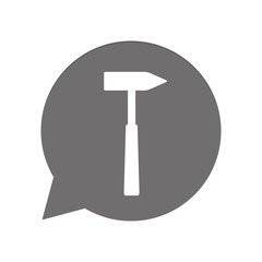 Graue Sprechblase rund - Hammer