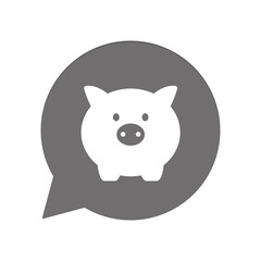 Graue Sprechblase rund - Sparschwein