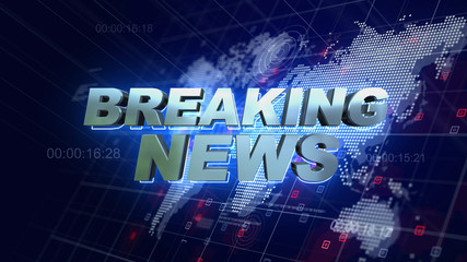 Breaking News Graphics World Map Blue Background