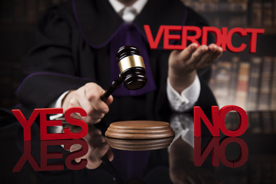 Verdict, Court gavel,Law theme, mallet of Judge  