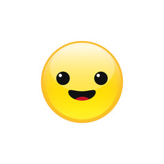 Smiling happy emoji emoticon face vector icon isolated on white background