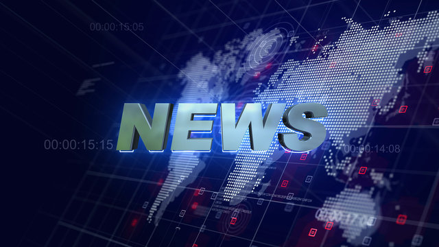 News Opening Graphics World Map Blue Background