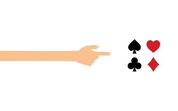 Hand zeigt auf - Kartensymbole