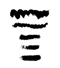 Set of black grunge brush strokes. Vector design elements