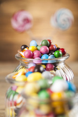Fototapeta na wymiar Mixed colorful gum balls