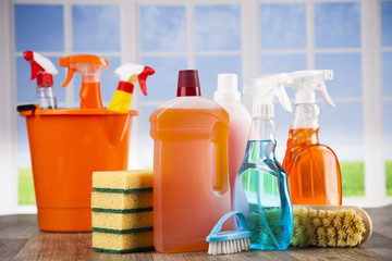 Variety of cleaning products